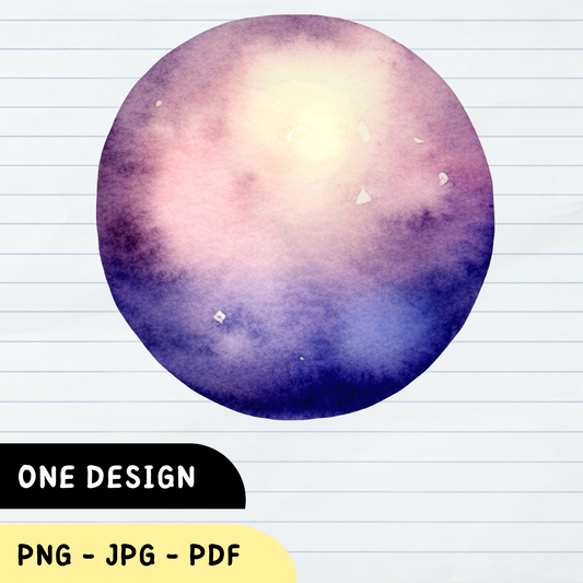 Purple Planet Clipart, Purple Planet PNG, Outer Space Clipart, Purple Planet Clipart for Children's Book