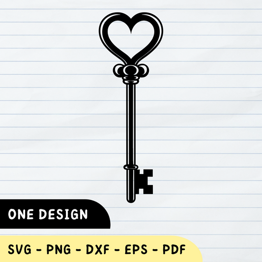 key shaped like a heart