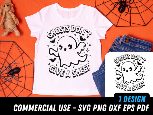 Ghosts don't give a sheet DXF, Halloween DXF, Ghosts don't give a sheet SVG