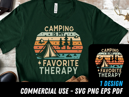 camping is my favorite therapy svg