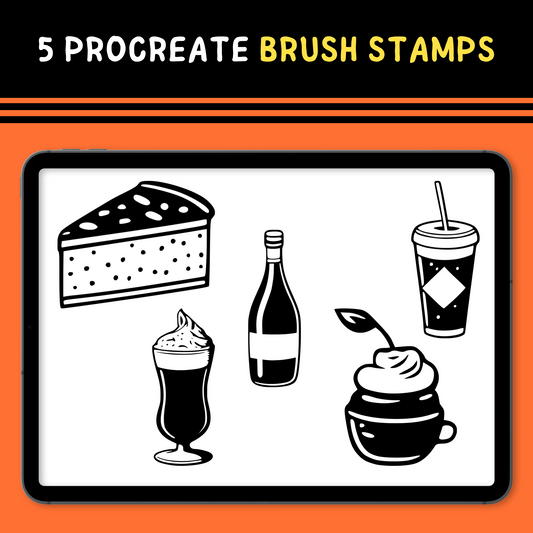 Paquete de sellos de pinceles Food Procreate, sellos de pinceles Food, sellos de Food Procreate