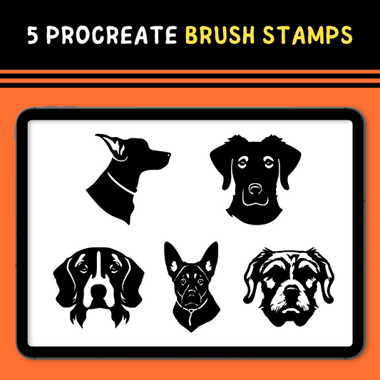 Dog Procreate Brush Stamp Bundle, Dog Brush Stamps, Dog Procreate Stamps