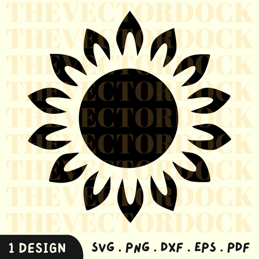 Sun SVG Design, Sun DXF, Sun, Sun PNG, Sun para HTV, Sun Vector 1