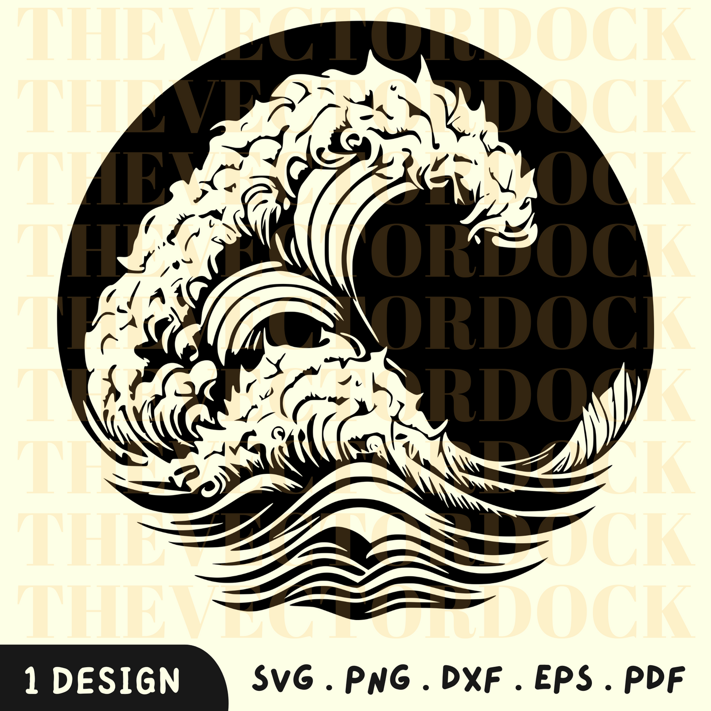 Diseño SVG de onda, SVG de onda, Silueta de onda, Olas oceánicas, Arte de onda, Vector de onda 1