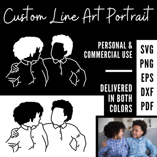 Linha Personalizada Art Portrait SVG