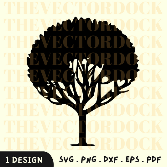 Arbre SVG Design, forêt SVG, DXF arbre longue Distance, DXF arbre, vecteur de l'arbre longue Distance