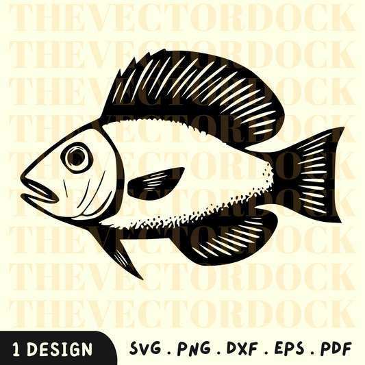 Fish SVG Design, Fish DXF, Fishing SVG, Fish Vector