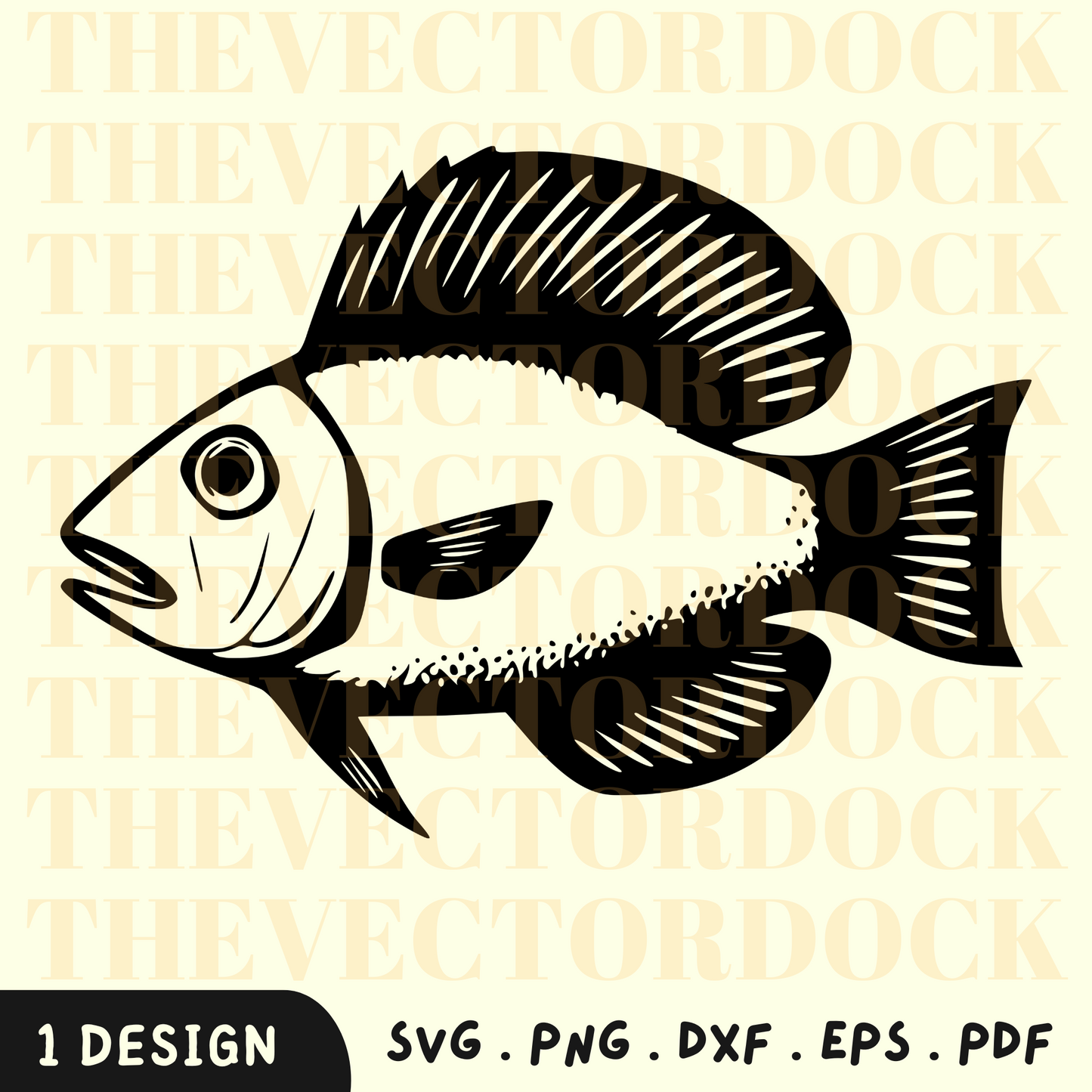 Pescado SVG Diseño, Pescado DXF, Pesca SVG, Pescado Vector 5