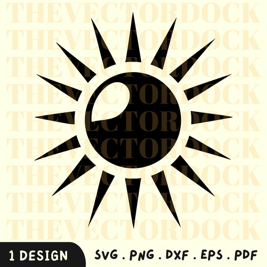 Sun SVG Design, Sun PNG, Sunshine, Sunny, Sun for HTV, Sun Vector