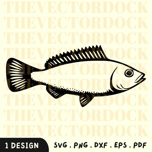Pescado SVG Diseño, Pescado DXF, Pescador Tema SVG, Pescado Vector 7