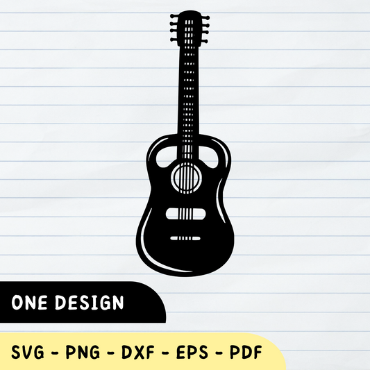 Akustische Gitarre SVG, Gitarre PNG, Musikliebhaber, Akustikgitarrenliebhaber, Akustikgitarre Vektor 1