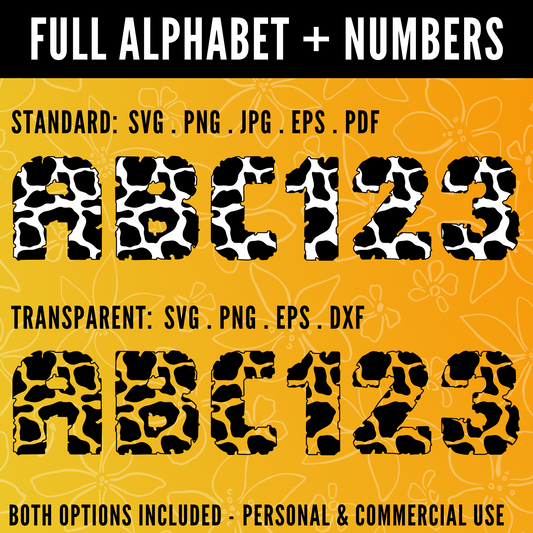 Alfabeto de vaca SVG, Alfabeto de fazenda SVG, Fazendeiro ABC, Letras de vaca SVG, Números de vaca PNG