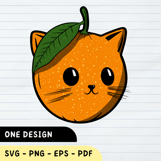 Orange Katze SVG, Katzengesicht, Lustiges Orange SVG, Katzen SVG, Orange Katzengesicht Vektor 1