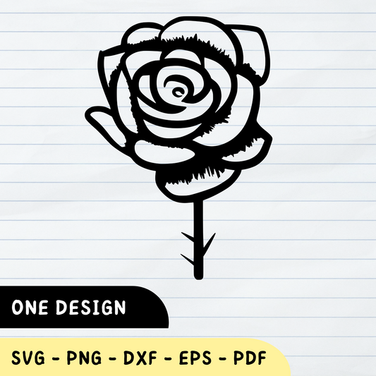 Flor de rosa SVG, Rosa SVG, Amante de la flor de rosa, Vector de flor de rosa 1
