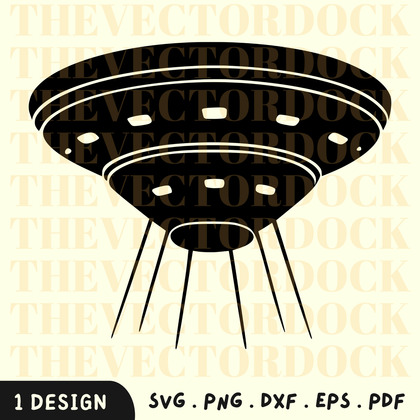 UFO SVG Design, UFO SVG, UFO Silhouette, UFO, Space Art, UFO Vector